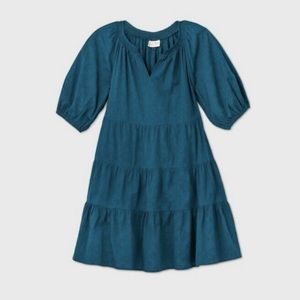 NWT Puff Elbow Sleeve Tiered Babydoll Dress - XS